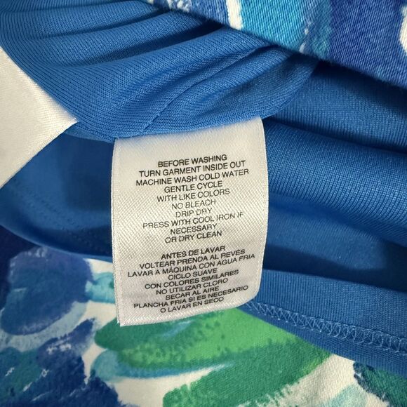 Pappagallo Women's Size 6 Island Blue Mood Cap Sleeve V-Neck Dress - Picture 6 of 8